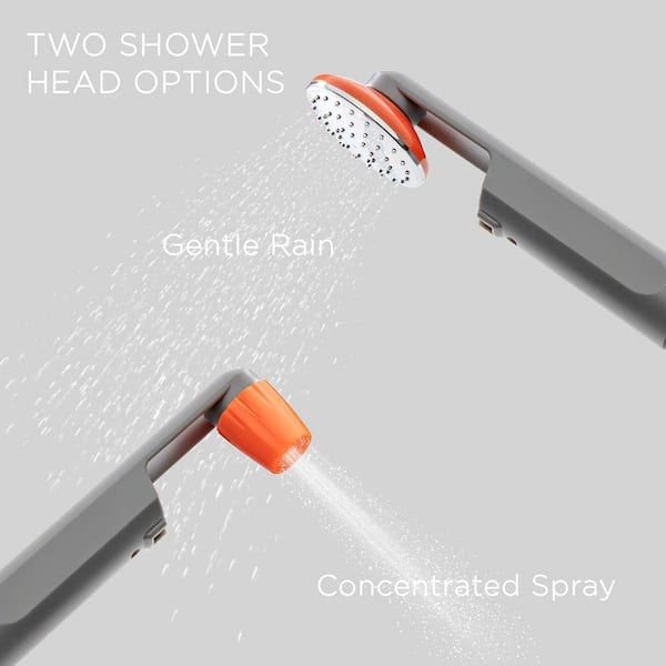 B.TAWD Portable Shower for Camping, Rechargeable Portable Camping Shower, Camp Shower with Double Portable Shower Head and 2 Flow Mode, Camping