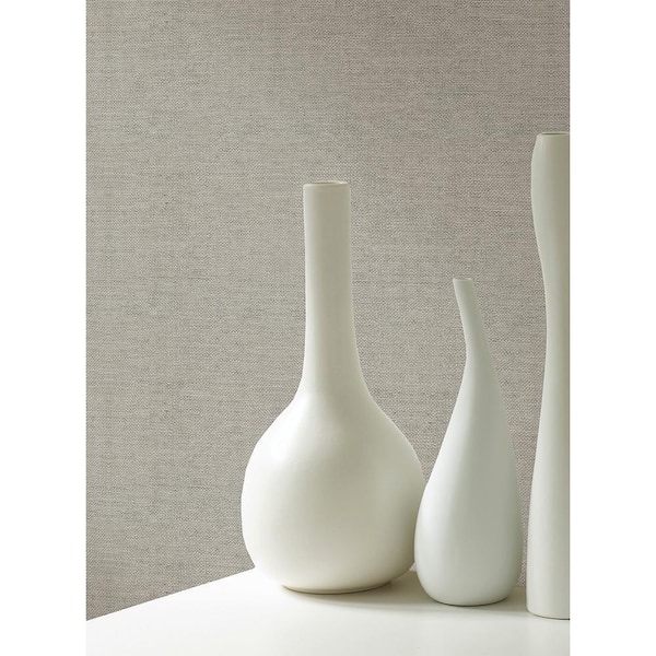 Aspero Silver Faux Grasscloth Vinyl Strippable Roll Wallpaper (Covers 60.8 sq. ft.)