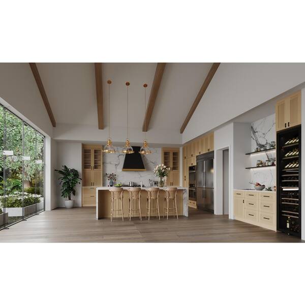 LIFEART CABINETRY Lancaster Shaker Assembled 27 in. x 42 in. x 12 in. Wall Cabinet with 2-Doors in Natural Wood