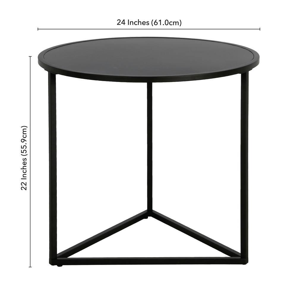 Jenson 24" Blackened Bronze Round Metal Side Table