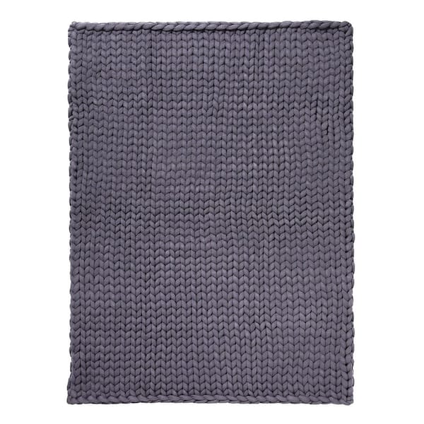 DONNA SHARP Chunky Knitted Indigo Acrylic Throw Blanket 70005