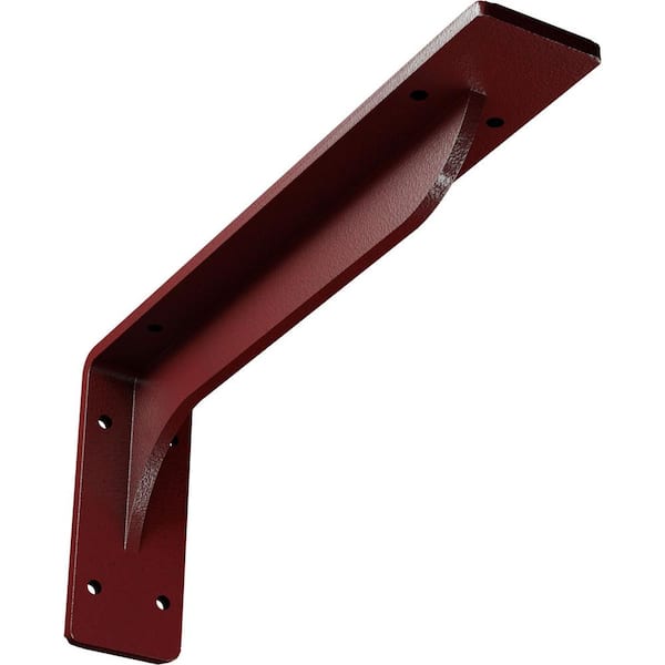 Ekena Millwork 2 in. x 5 1/4 in. x 12 in. Hammered Bright Red Embrey Steel Bracket