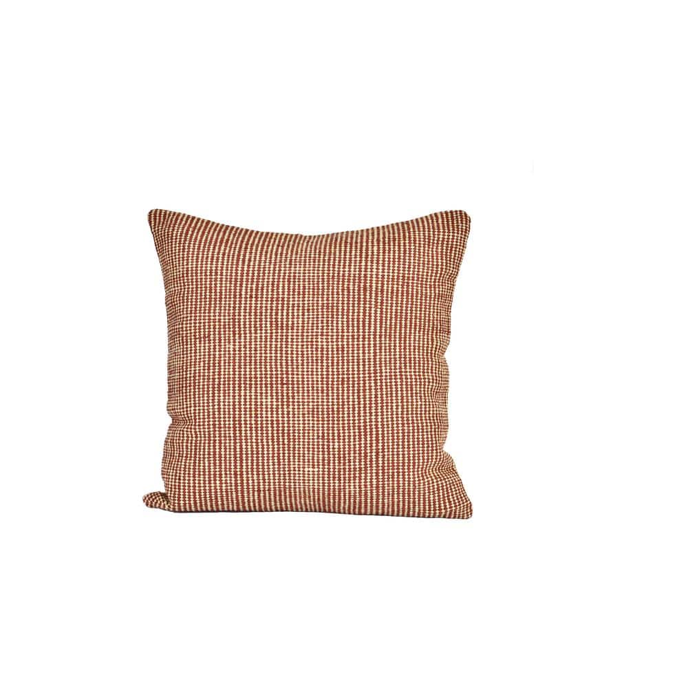 Sweet Corn/Rosewood 18 in. x 18 in. 100% Cotton Cushion