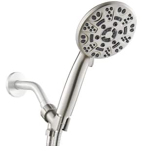 4.3 in. 8-Spray Patterns Wall Mount Handheld Shower Head 1.8 GPM in Brushed Nickel
