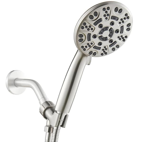 cobbe 4.3 in. 8-Spray Patterns Wall Mount Handheld Shower Head 1.8 GPM in Brushed Nickel