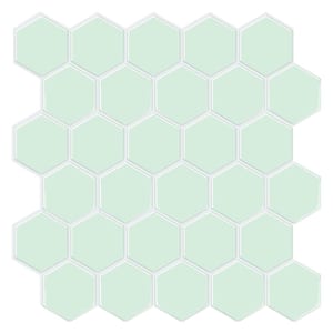 Thicker Hexagon Mint 12 in. x 12 in. PVC Peel and Stick Tile (8.5 sq. ft./10)