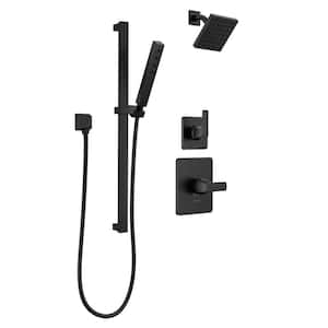Velum 2-Spray Dual Wall Mount Fixed and Handheld Shower Head 1.75 GPM in Matte Black