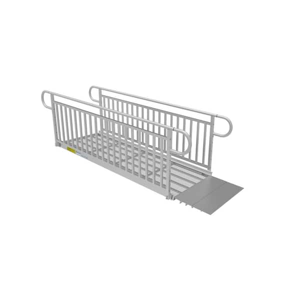 EZ-ACCESS PATHWAY 3G 8 ft. Wheelchair Ramp Kit with Expanded Metal Surface and Vertical Picket Handrails