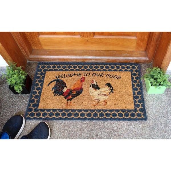 Coir Door Mat 30in x 18in - Welcome Horse