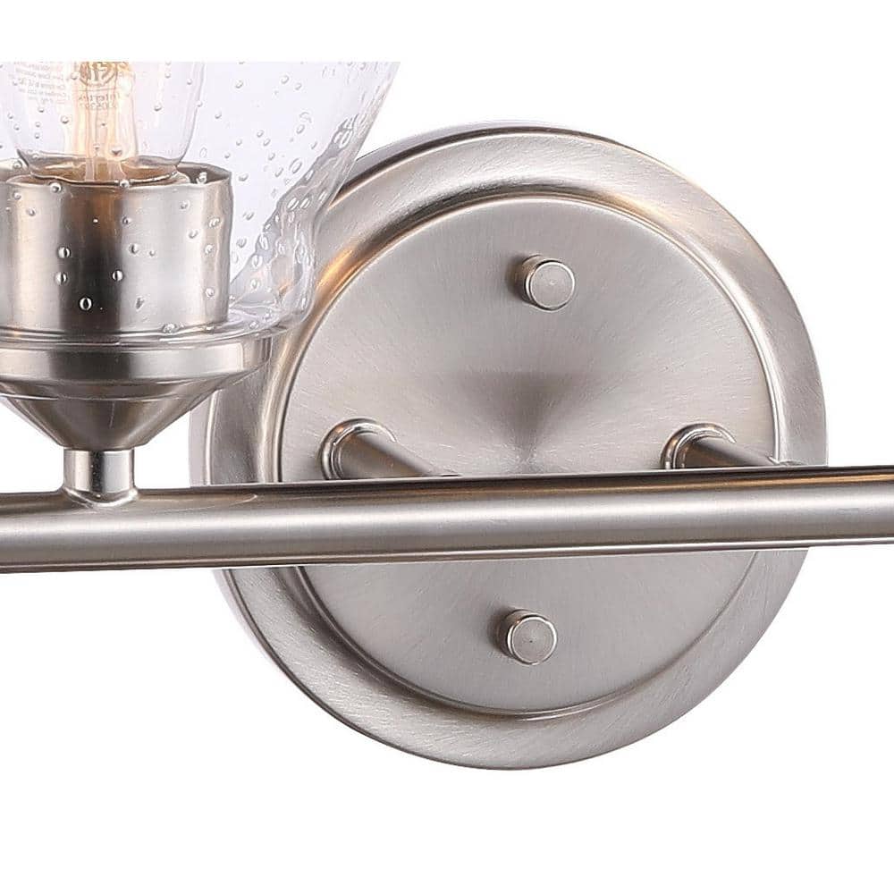 Winsley Brushed Nickel 4-Light Bathroom Vanity with Clear Seeded Glass