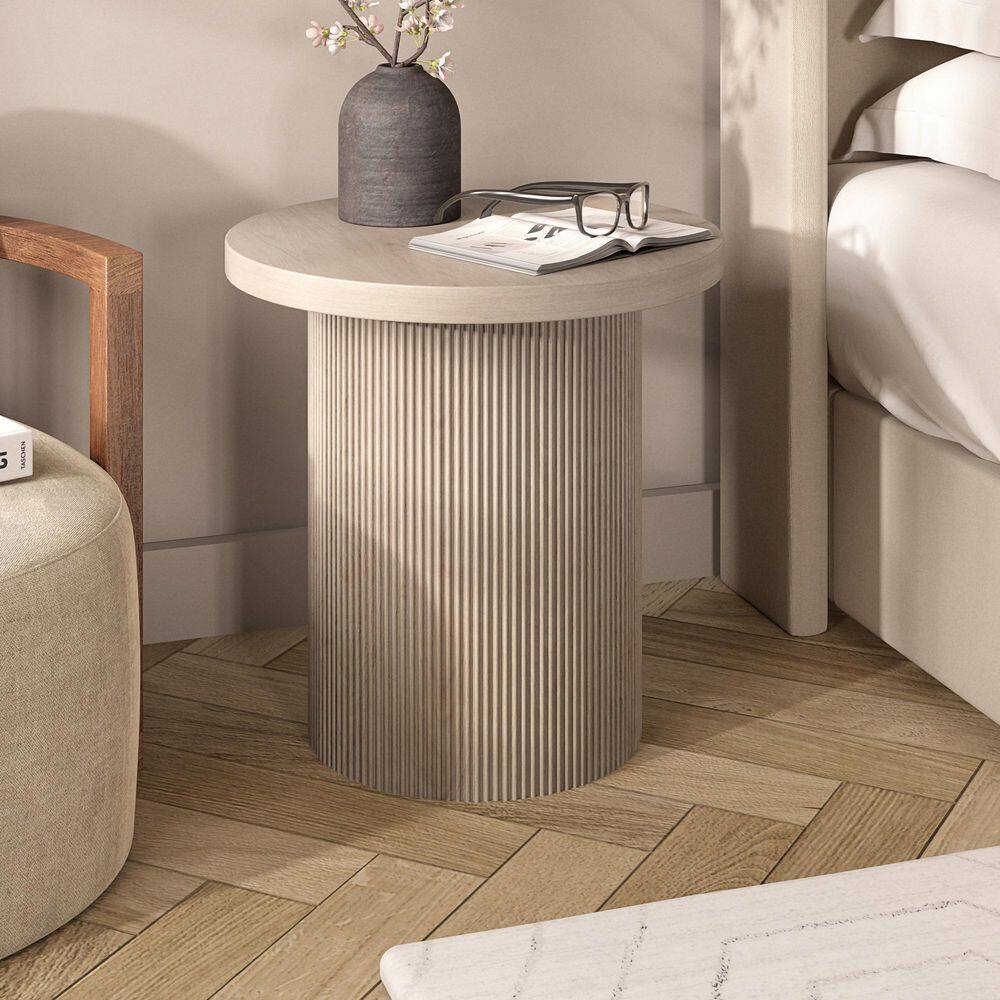 Isa 22 in. Black Grain Round MDF Top End Table - thumbnail 7