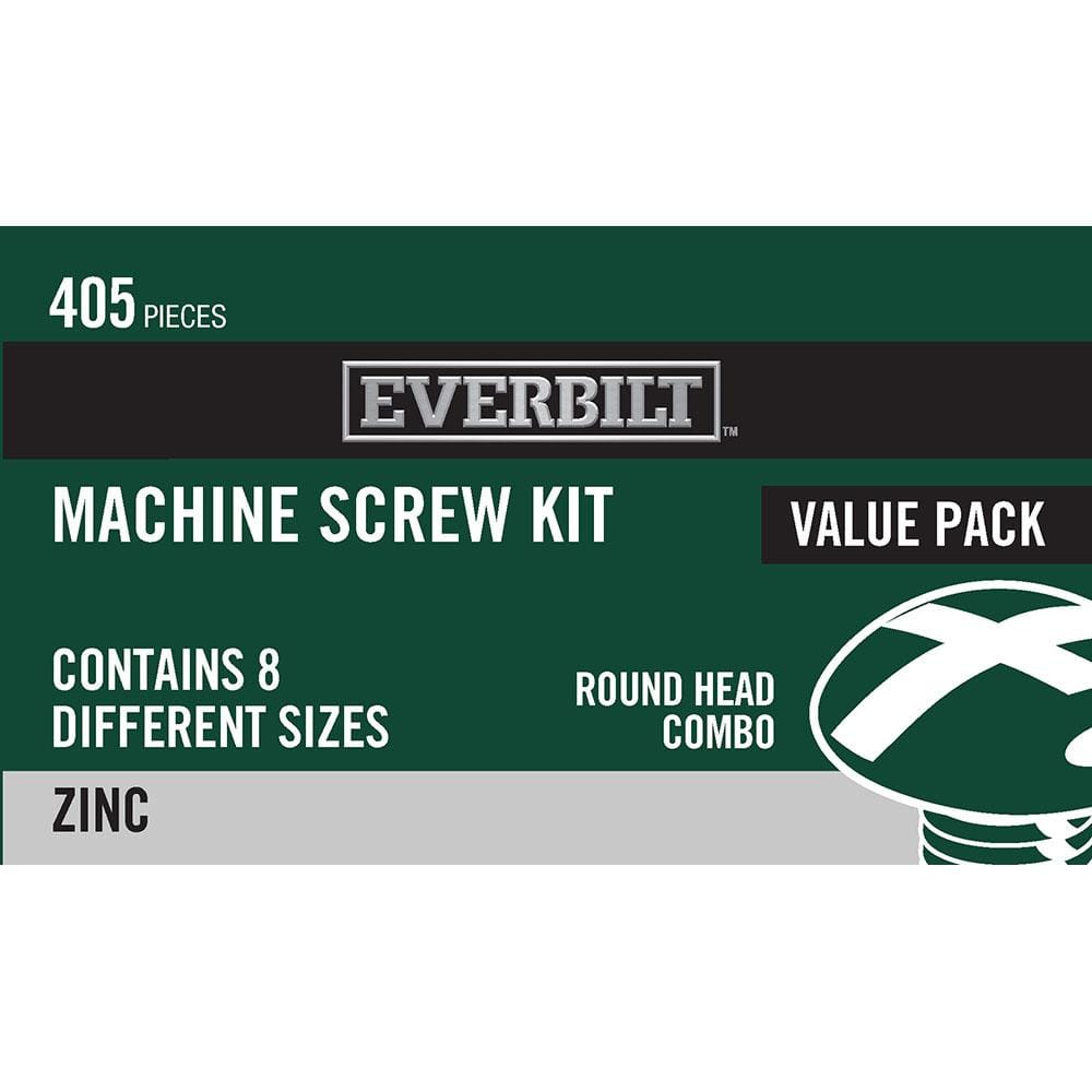 Everbilt 405-Piece Zinc-Plated Machine Screw Kit 803264 - The Home Depot