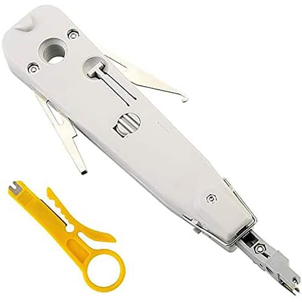 2-Piece Multifunction Krone Type IDC Wire Punch Down Tool for Cat5 Cat6 Telephone Impact Terminal Insertion