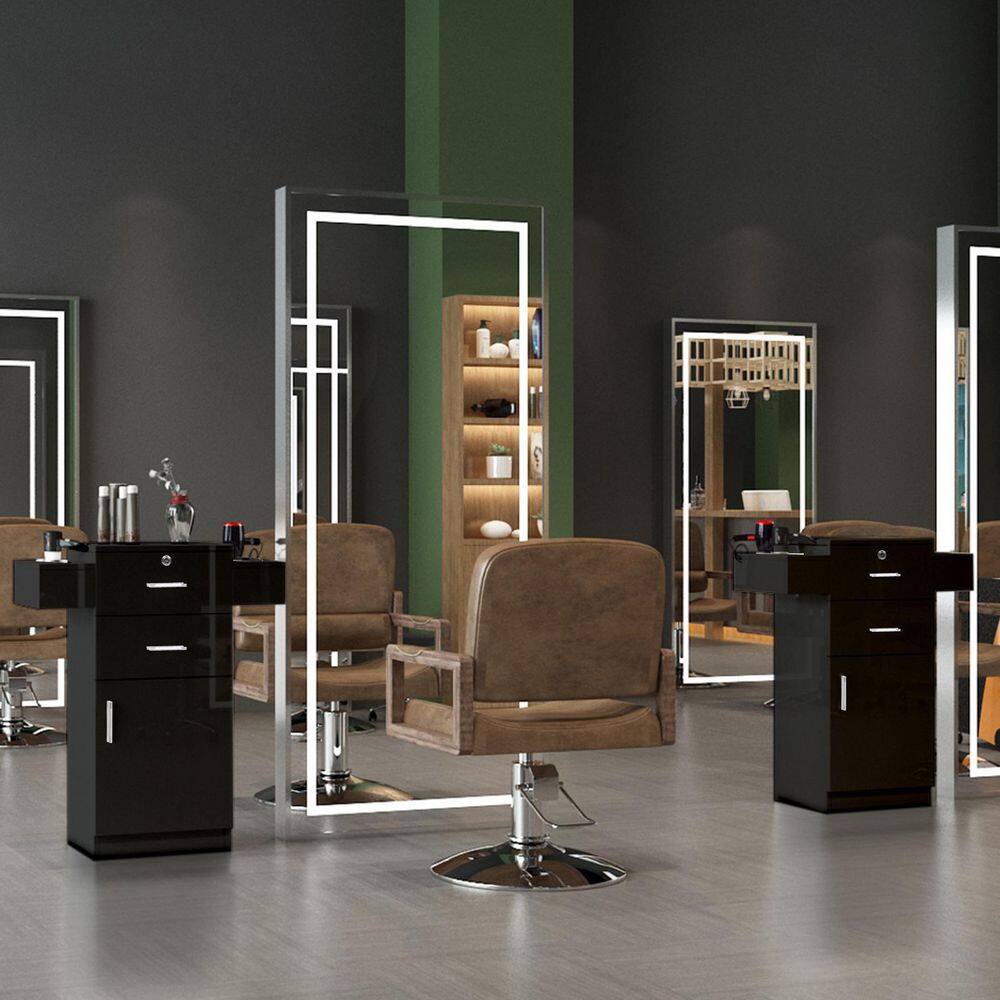 Black Lockable Office Storage Cabinet with Adjustable Shelving