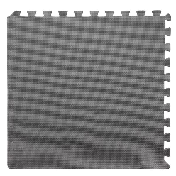 Grey 24 in. x 24 in. x 0.5 in. Interlocking EVA Foam Floor Mat (6-Pack)