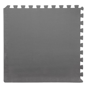 Grey 24 in. x 24 in. x 0.375 in. Interlocking EVA Foam Floor Tile (6-Pack)