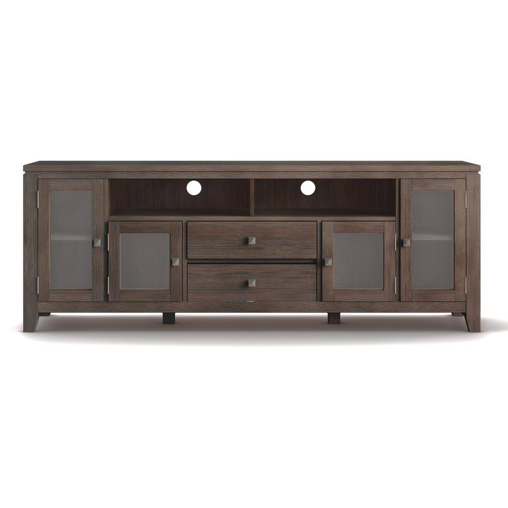 Farmhouse Brown Solid Wood 72" Wide TV Media Stand