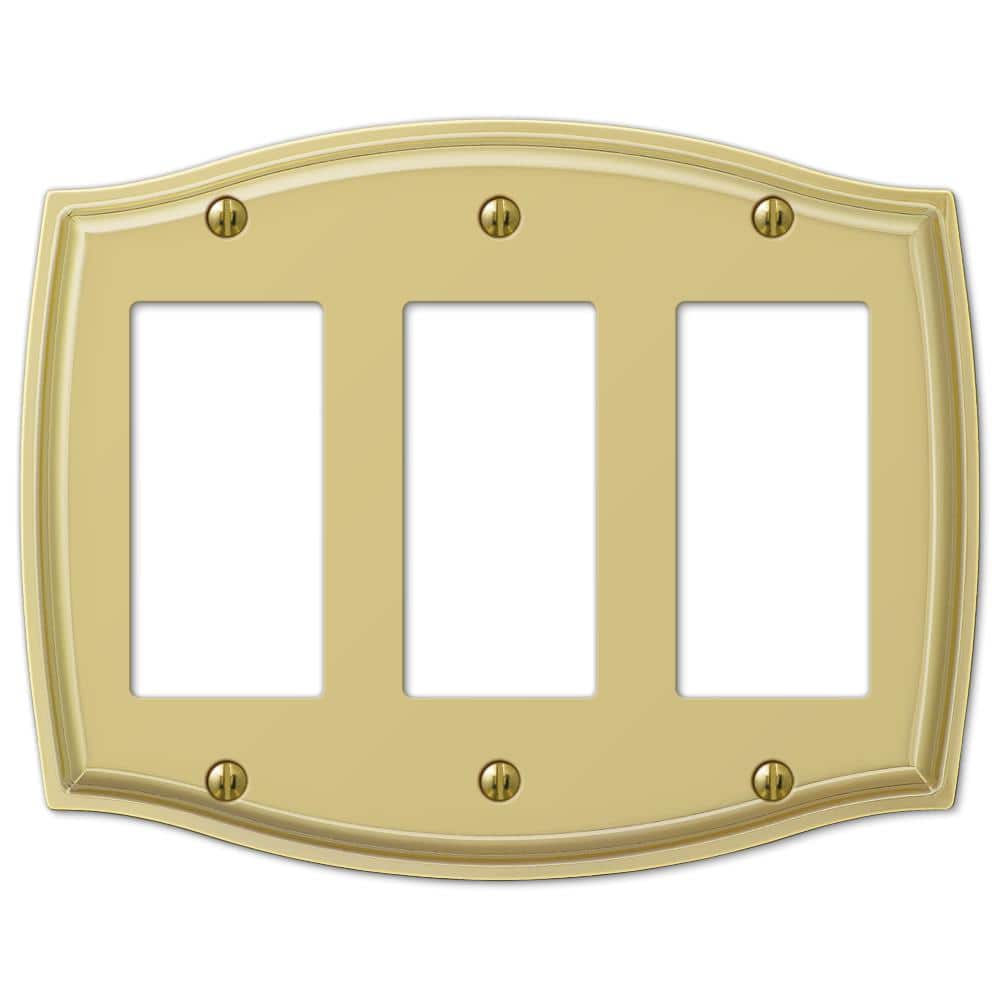 Vineyard 3 Gang Rocker Steel Wall Plate - Polished Brass price history on PriceWatchPro