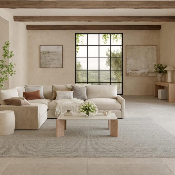 Nourison Textured Home Ivory Grey 6 ft. x 9 ft. All-over design