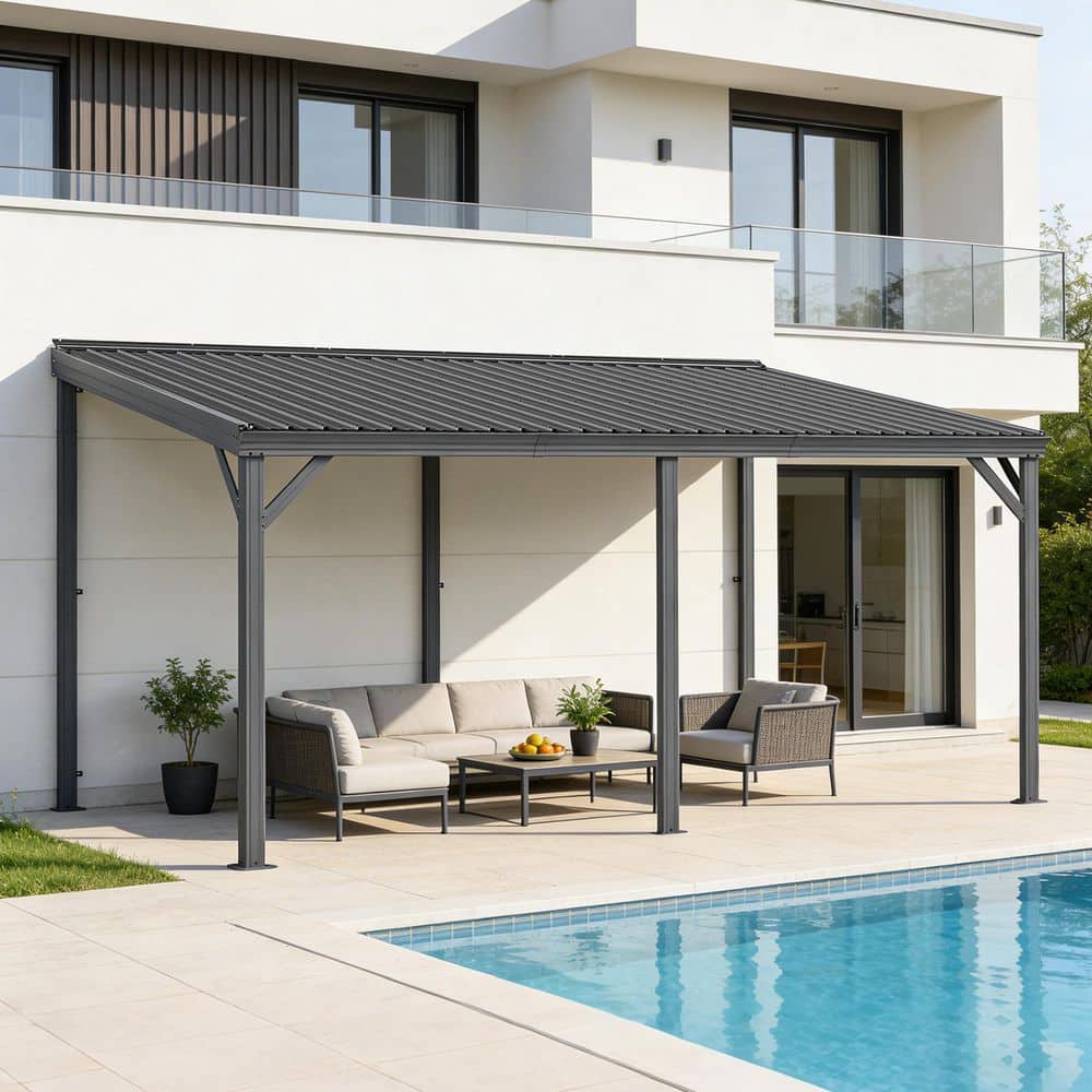 domi outdoor living 12 ft. x 16 ft. Wall-Mounted Gazebo with