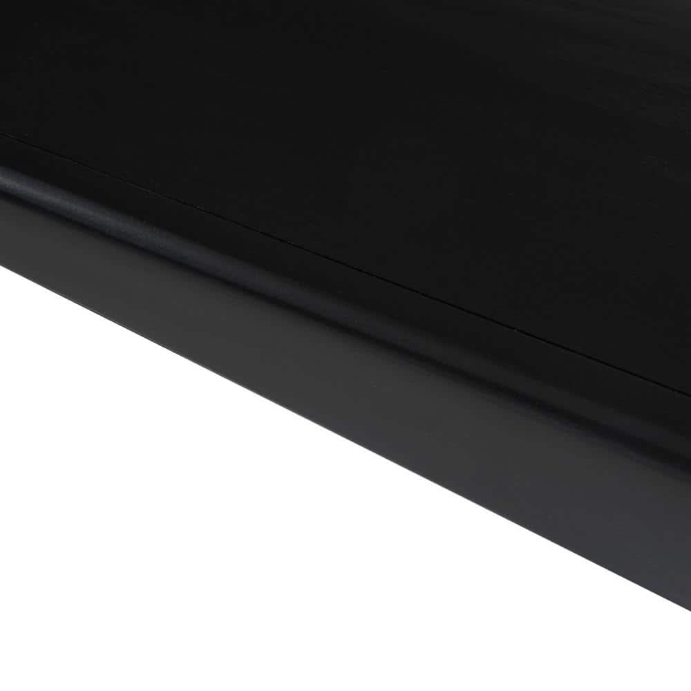 Parker Midcentury Off-White and Black Rectangular Coffee Table