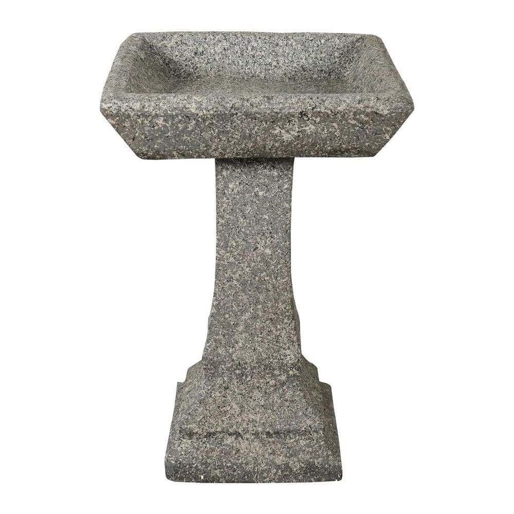 22.8 in. Freestanding Birdbaths Outdoor Gray Concrete Garden Bird Bath Feeder Bowl with Pedestal for Patio, Yard, Lawn price history on PriceWatchPro