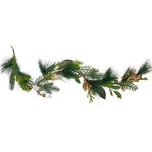 5 ft. Unlit Leaves Berry and Cedar Artificial Christmas Garland