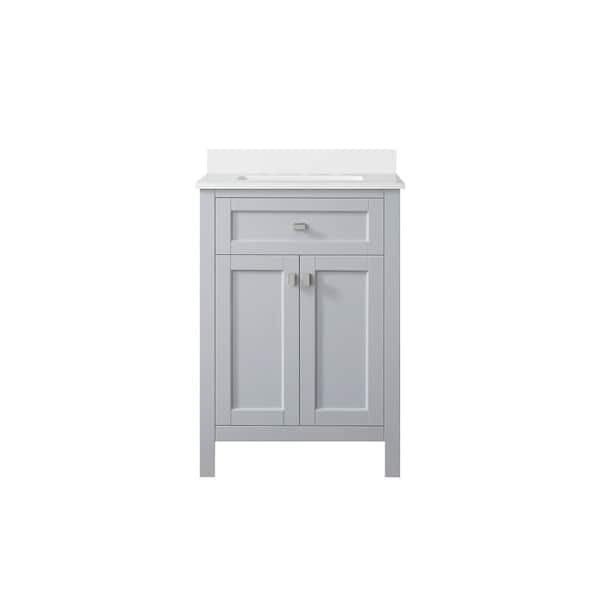 Cahaba Juniper 24 in. Vanity in Dove Gray with Engineered Stone Top & Ceramic Basin