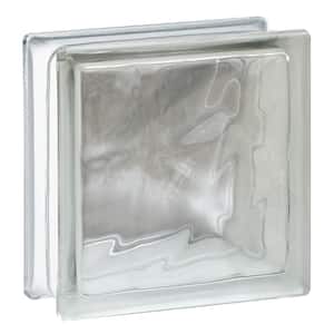 6 piece BM glass blocks bricks AQUA pearl clear 19x19x8 cm 