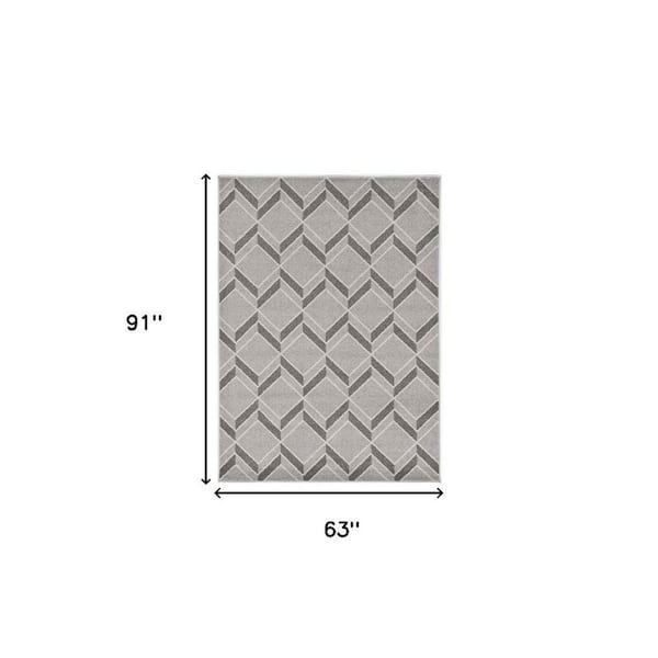 Gray 5 ft. x 8 ft. Woven Polypropylene Rectangle Indoor/Outdoor Area Rug