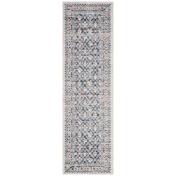 Crestwood Navy 2 ft. x 8 ft. Oriental Indoor Area Rug