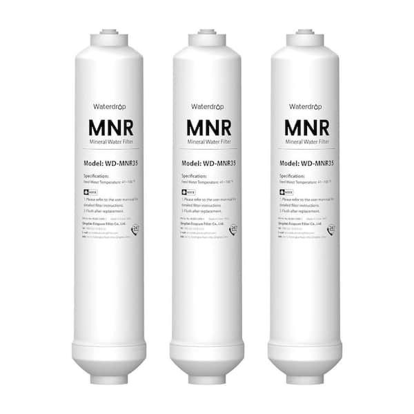 WD-MNR35 Remineralization Filter, 1/4 in. Quick Connect Mineral Filter for Reverse Osmosis System G3, G2, D6, G2,3 Packs
