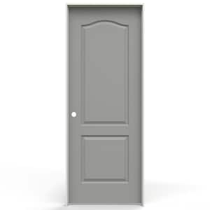 JELD-WEN Camden 32 in. x 80 in. 2-Panel Left-Handed Solid Core Gray MDF ...