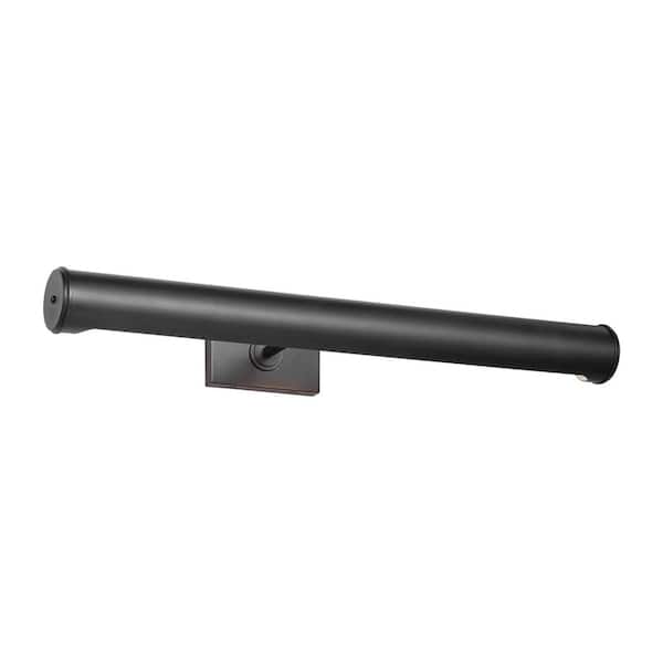 Azer 24 in. 2-Light Bathroom Bedroom Wall Fixture In Aged Iron Finish With Aged Iron Shade