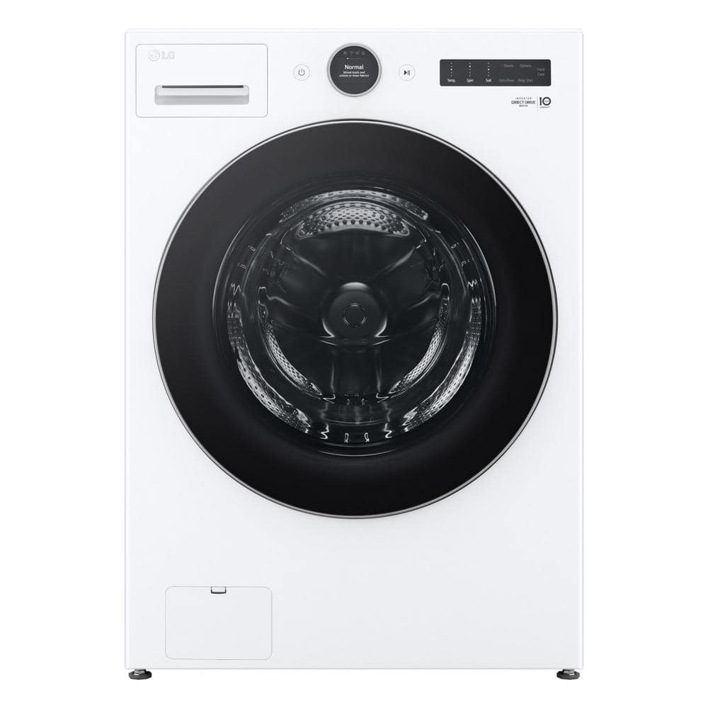 White High Efficiency Smart Front Load Washer with Steam Setting