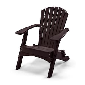 Classic Mocha Weather-All Poly Folding Adirondack Chair