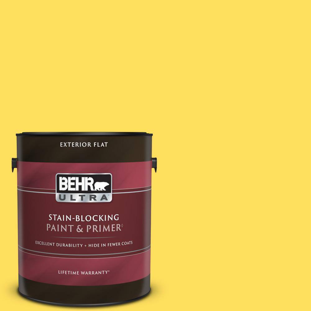BEHR ULTRA 1 gal. 380B5 Neon Light Flat Exterior Paint & Primer 485301 The Home Depot