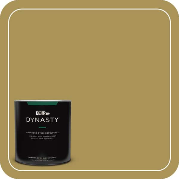BEHR DYNASTY 1 qt. #M310-6 Bitter Lemon Semi-Gloss Enamel Interior Stain-Blocking Paint & Primer