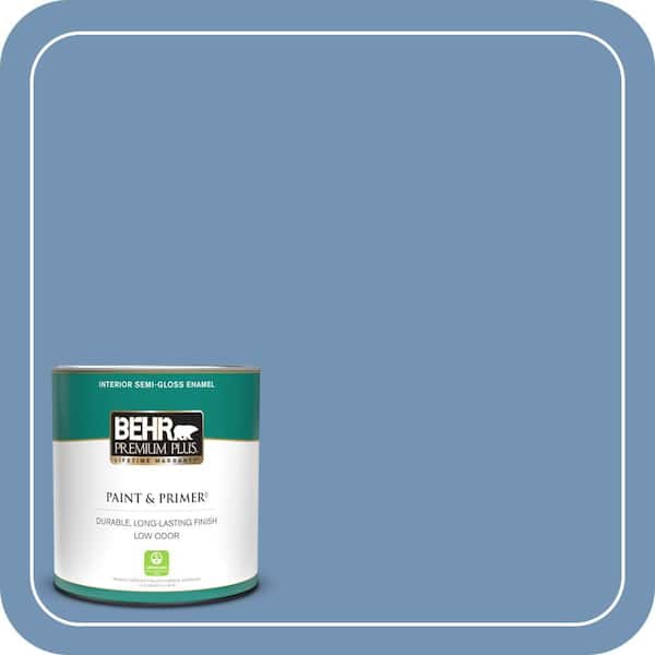 BEHR PREMIUM PLUS 1 qt. #580D-5 Ocean Ridge Semi-Gloss Enamel Low Odor Interior Paint & Primer