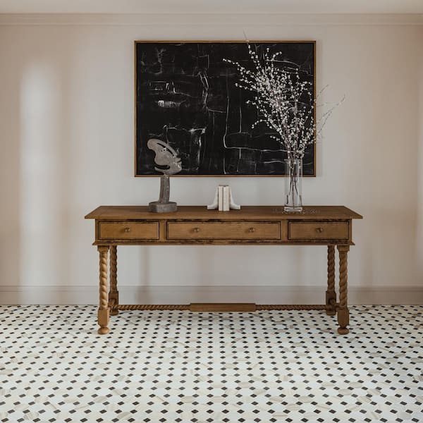Modni Circle 13 in. x 13 in. Honed Warm Blend Marble Mosaic Tile (12.89 sq. ft./Case)