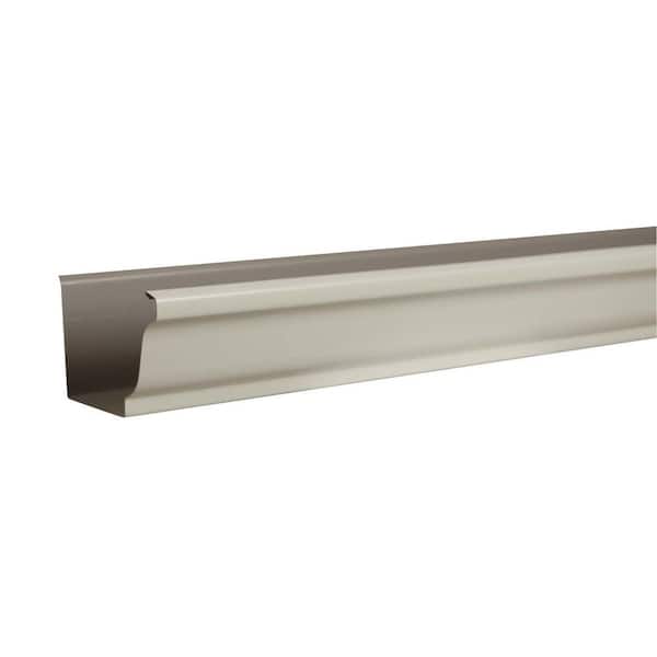 6 in. x 10 ft. Bone Linen Aluminum K-Style Gutter