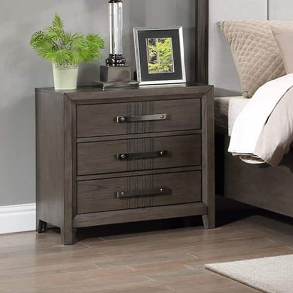 New Classic Furniture Landon Walnut 3-Drawer Nightstand