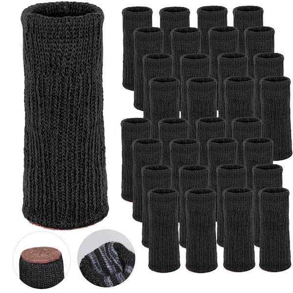 Morvat Black Furniture Leg Socks for Table, Chairs and Furniture, Small (32-Pack)