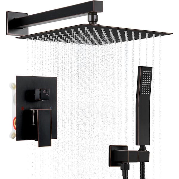 AKLFGN Single Handle 2-Spray Shower Faucet 2.5 GPM with Pressure Balance, Anti Scald in. Oil Rubbed Bronze