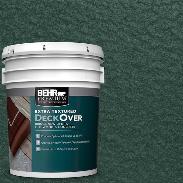 BEHR Premium Extra Textured DeckOver 5 gal. #SC-114 Mountain Spruce Extra Textured Solid Color Exterior Wood and Concrete Coating