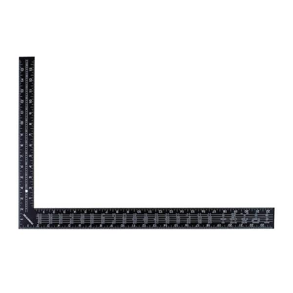 POWERTEC 80008 Steel Framing Square with Rafter Tables | 16 inch by 24 inch L Shaped Tool - Black