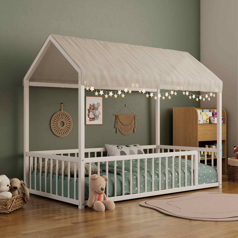 Gray Full Wood Daybed with Storage Shelves, Drawers, Trundle, Charging Station, LED Light, Desk and Cabinet price history on PriceWatchPro