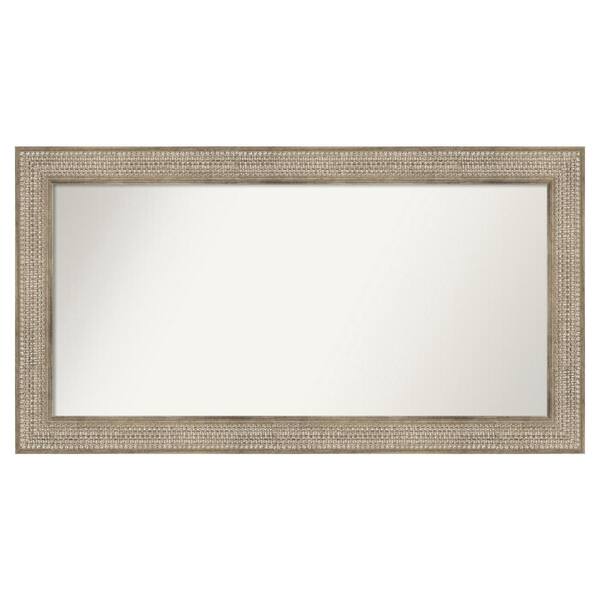 Amanti Art Trellis Silver 48 in. x 26 in. Custom Non-Beveled Wood Framed Bathroom Vanity Wall Mirror