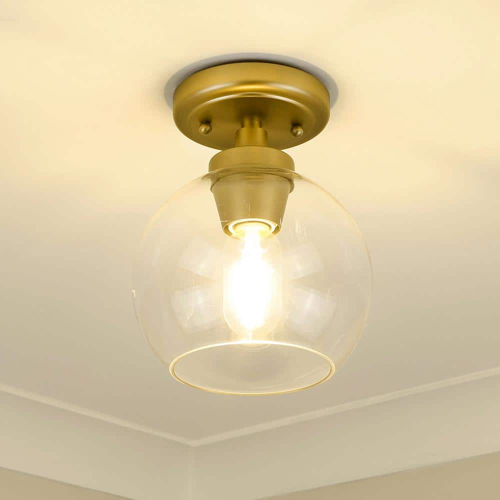 Galveston 9" Globe Flush Mount in Brushed Champagne Bronze