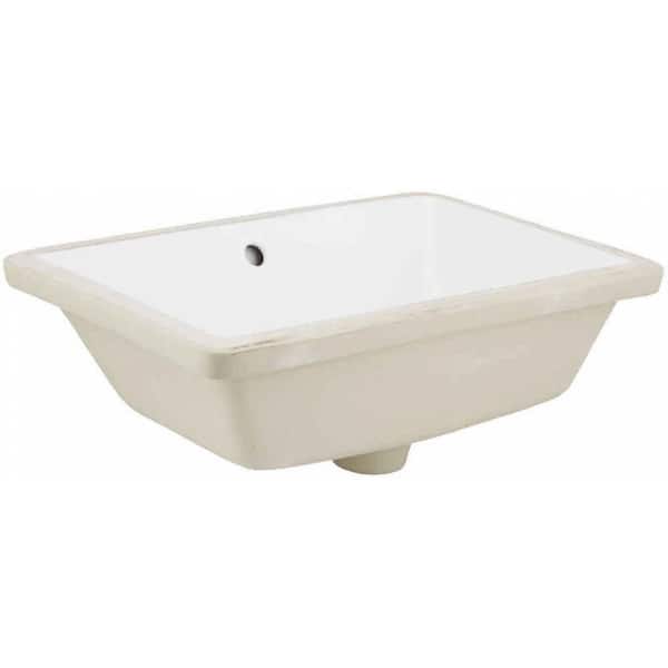 Unbranded 18 in. W x 11.5 in. D x 7 in. H Bathroom Sink in White Ceramic